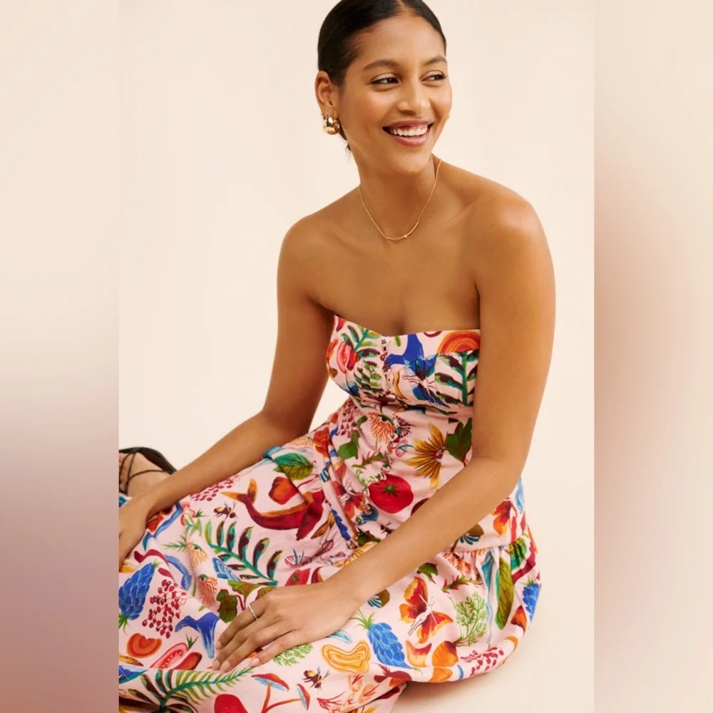 Farm Rio Printed Strapless Maxi Dress - Picture 3 of 4